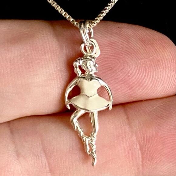ARD Lovely Sterling Silver “Ballerina on Point” Necklace - Picture 2 of 9